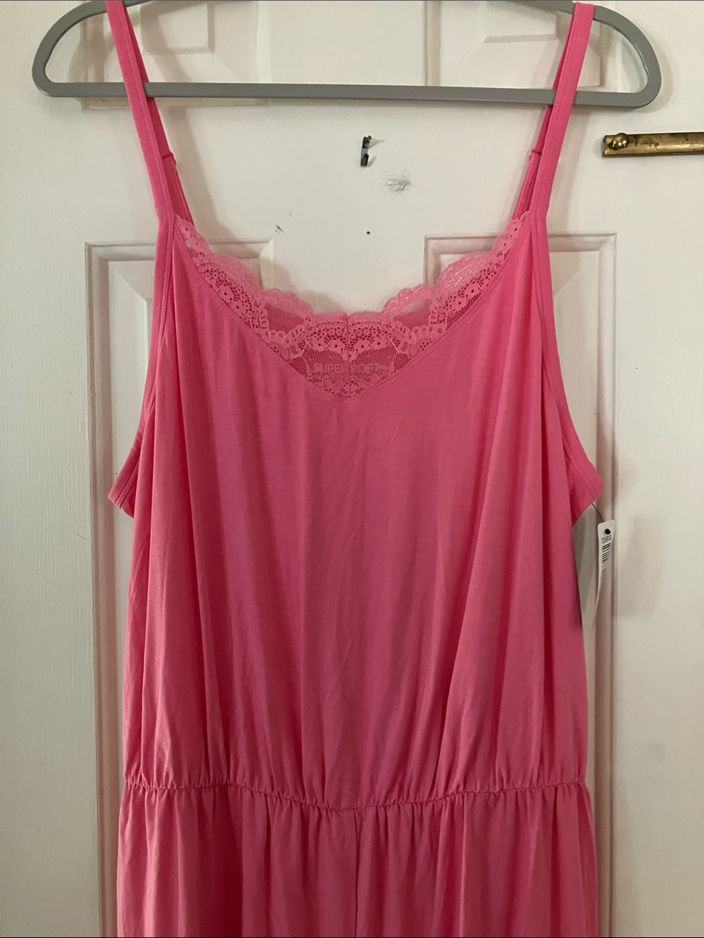 Super Soft by Torrid Sleep Size 1 (14-16) Pink Racerback Lace-Trim Romper - Picture 3 of 7